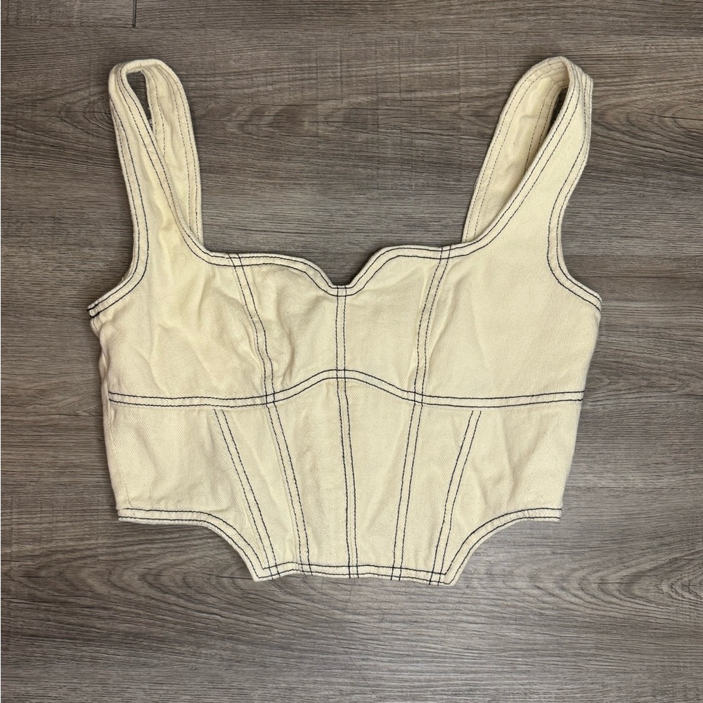 Adika Cream Bustier Bodysuit Fitted
